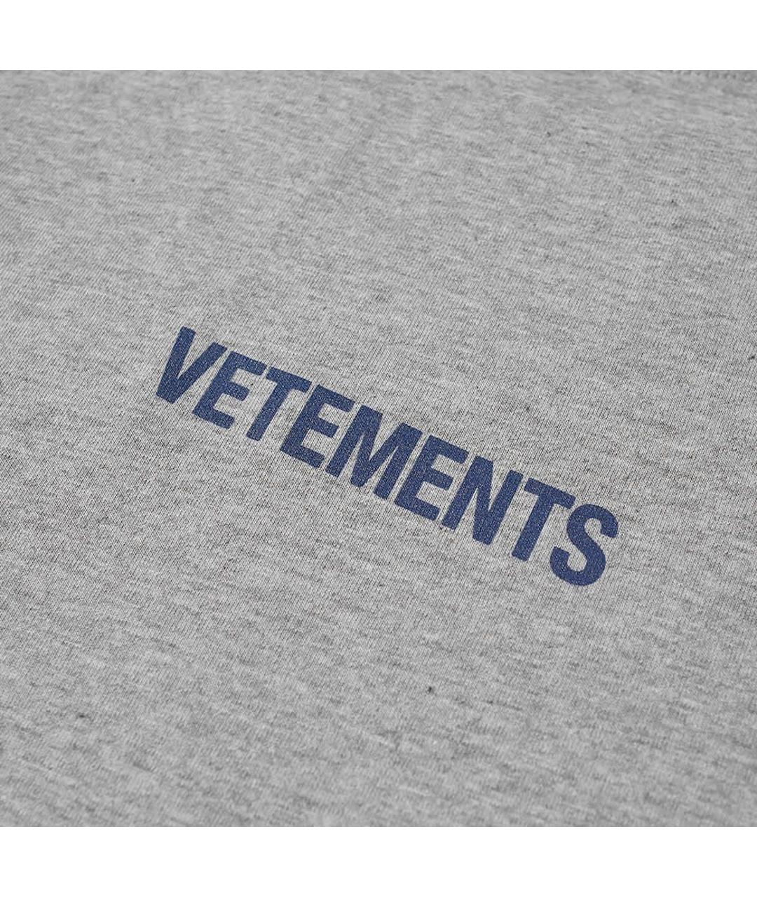 VETEMENTS Серая футболка, фото 4