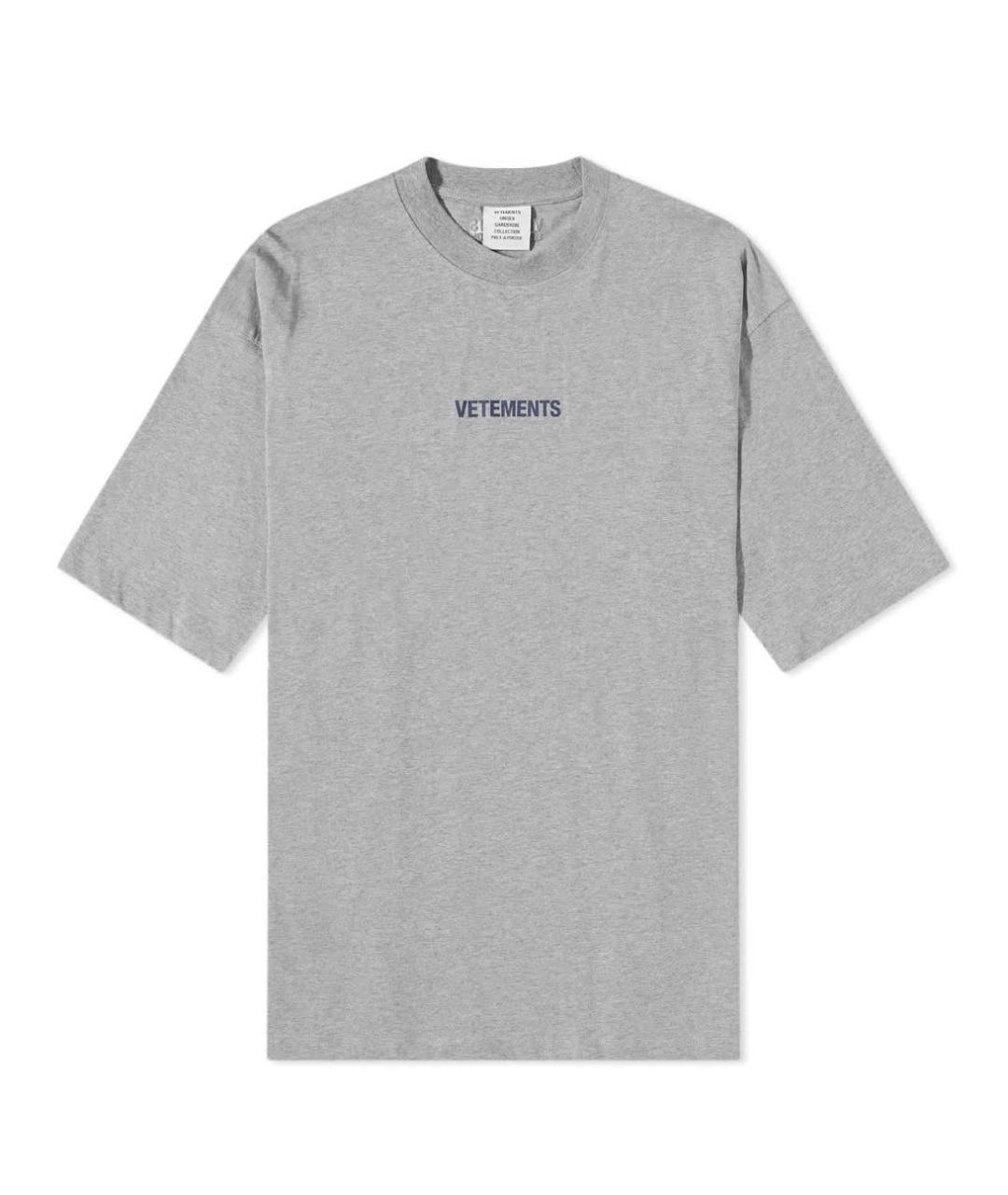 VETEMENTS Серая футболка, фото 1