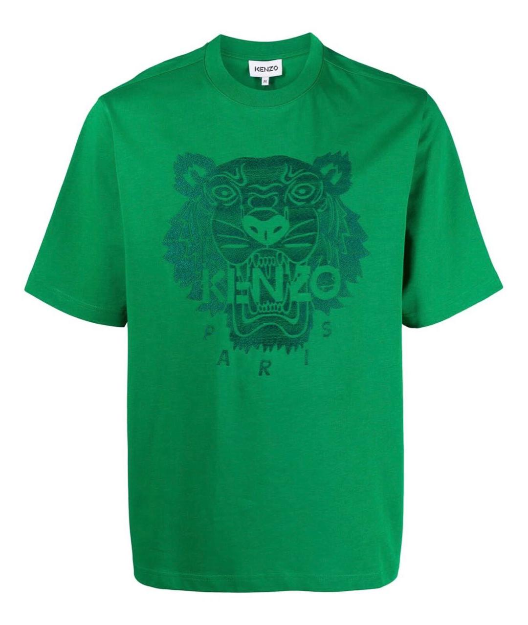 KENZO Зеленая хлопковая футболка, фото 1