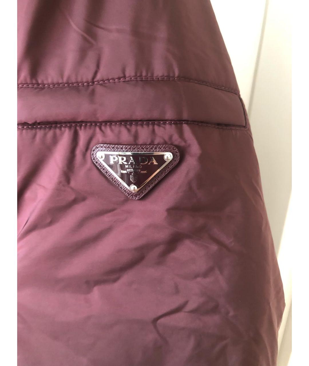 PRADA Бордовая полиамидовая куртка, фото 3