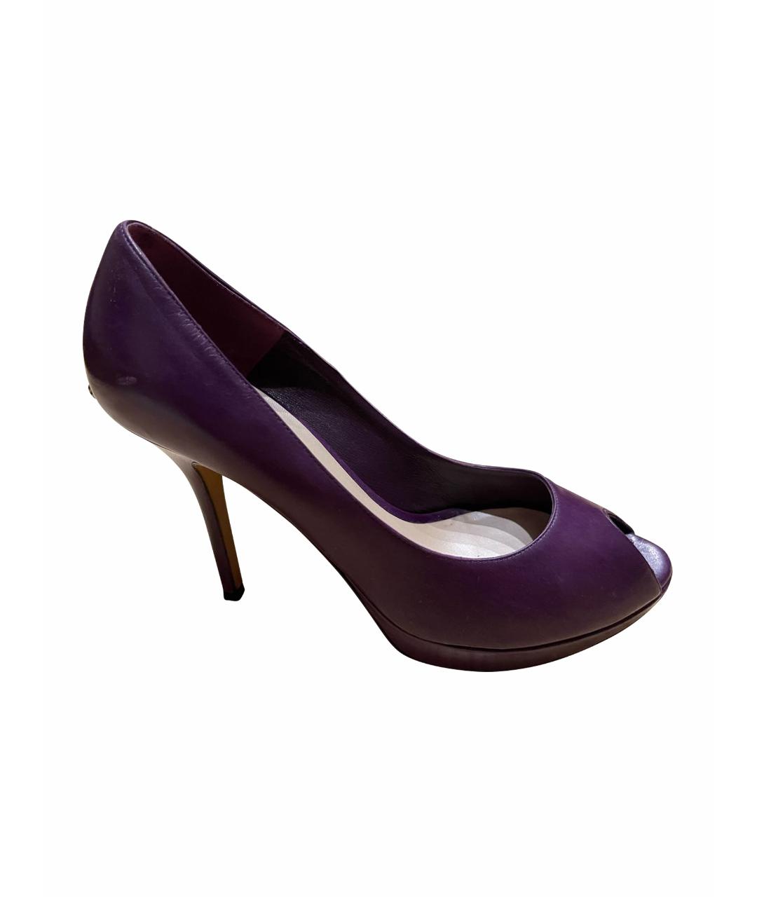 CHRISTIAN DIOR PRE-OWNED Фиолетовые кожаные туфли, фото 1