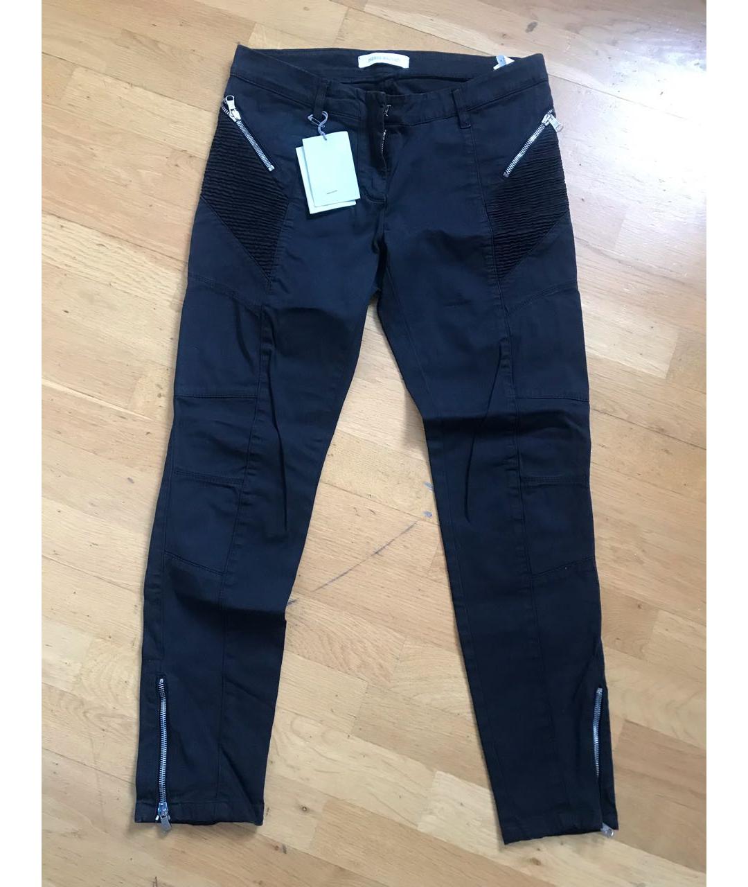 PIERRE BALMAIN Черные хлопко-эластановые брюки узкие, фото 8