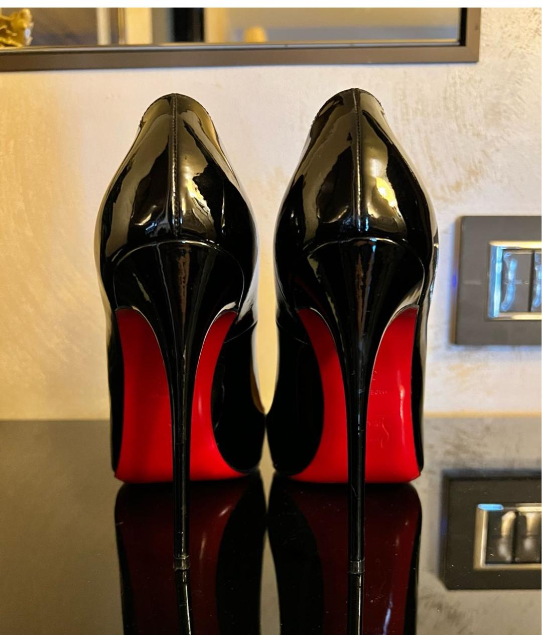 CHRISTIAN LOUBOUTIN Черные кожаные туфли, фото 2