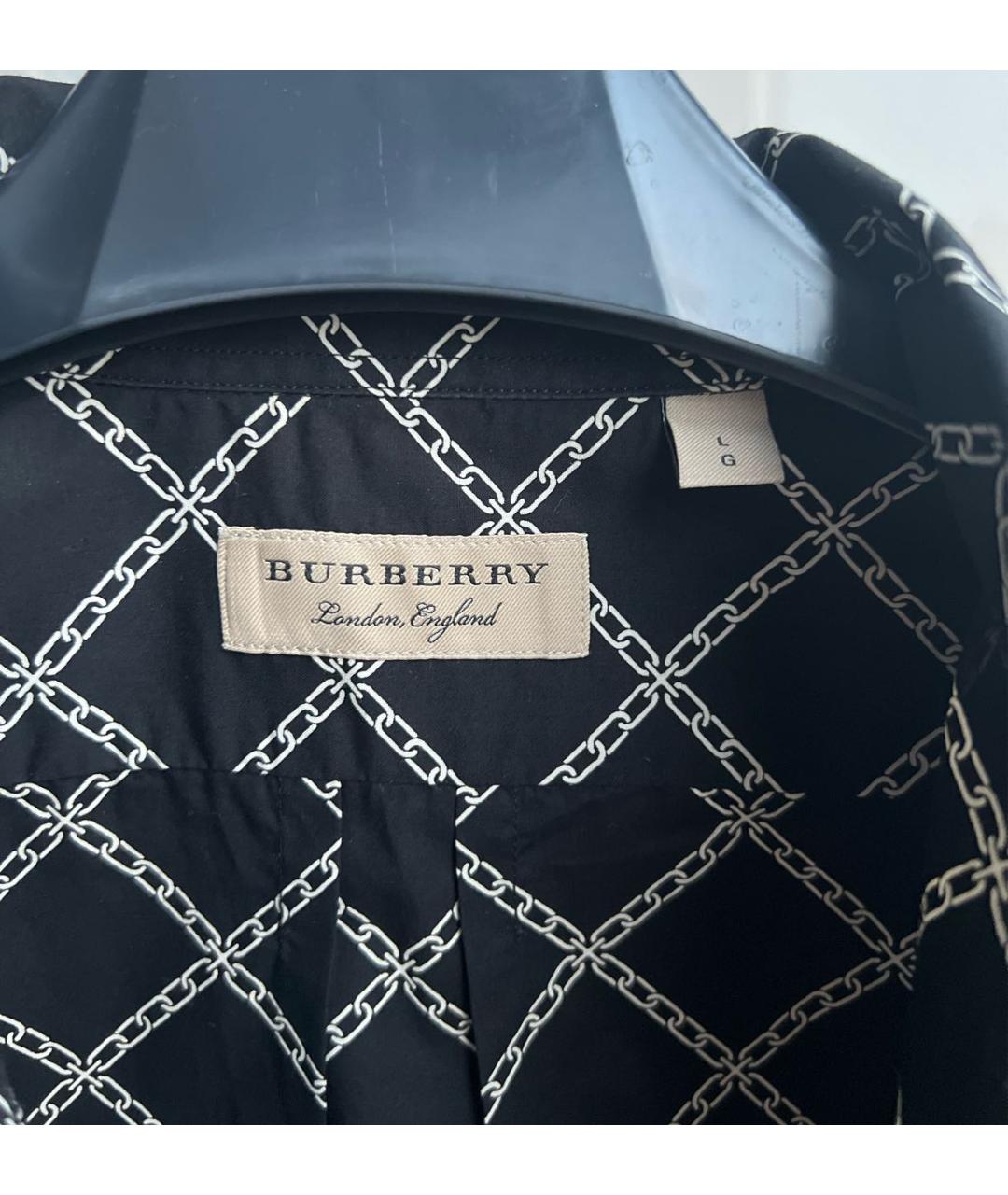 BURBERRY Черная хлопковая кэжуал рубашка, фото 3