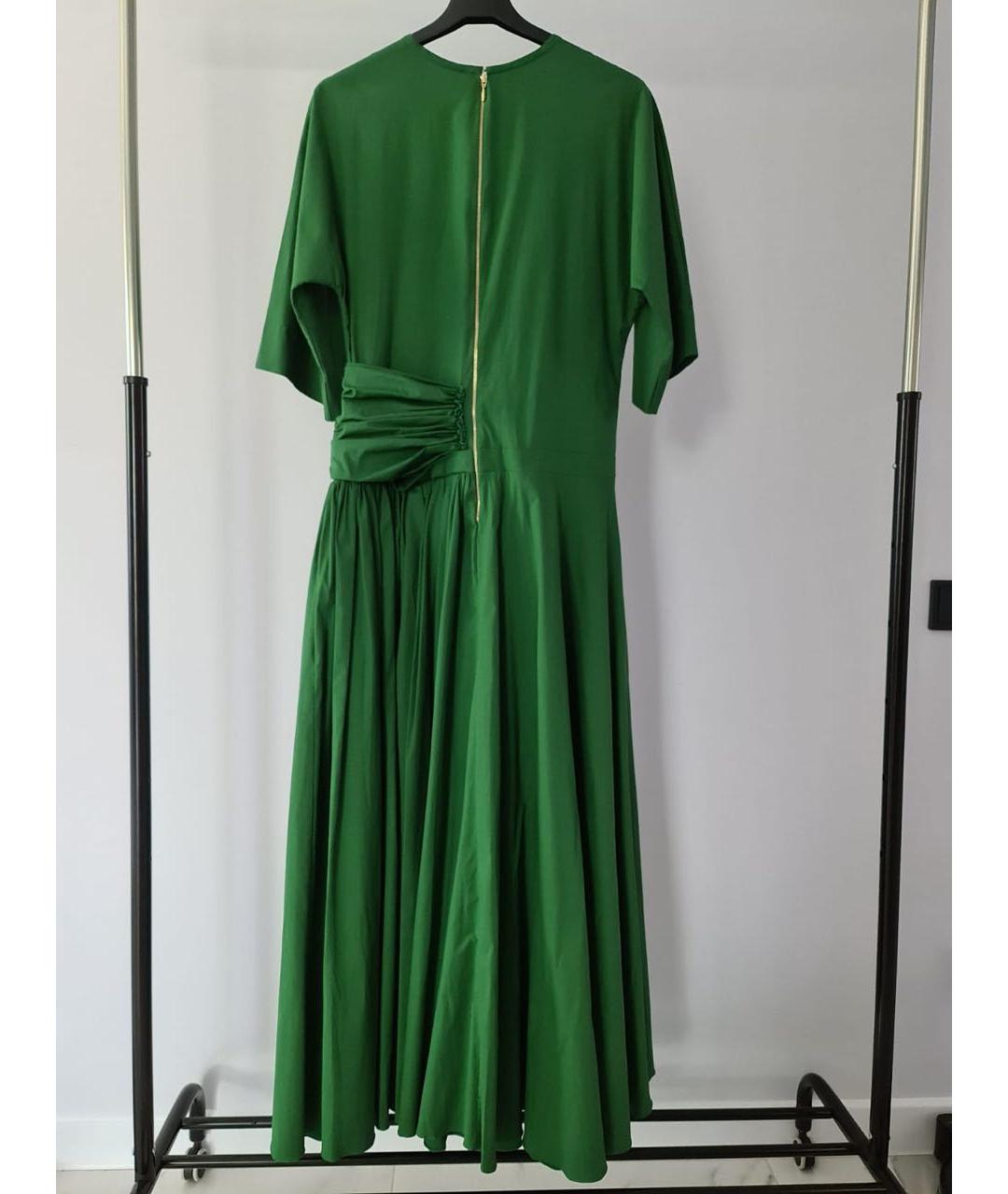 ROCHAS Зеленые хлопко-эластановое вечернее платье, фото 4