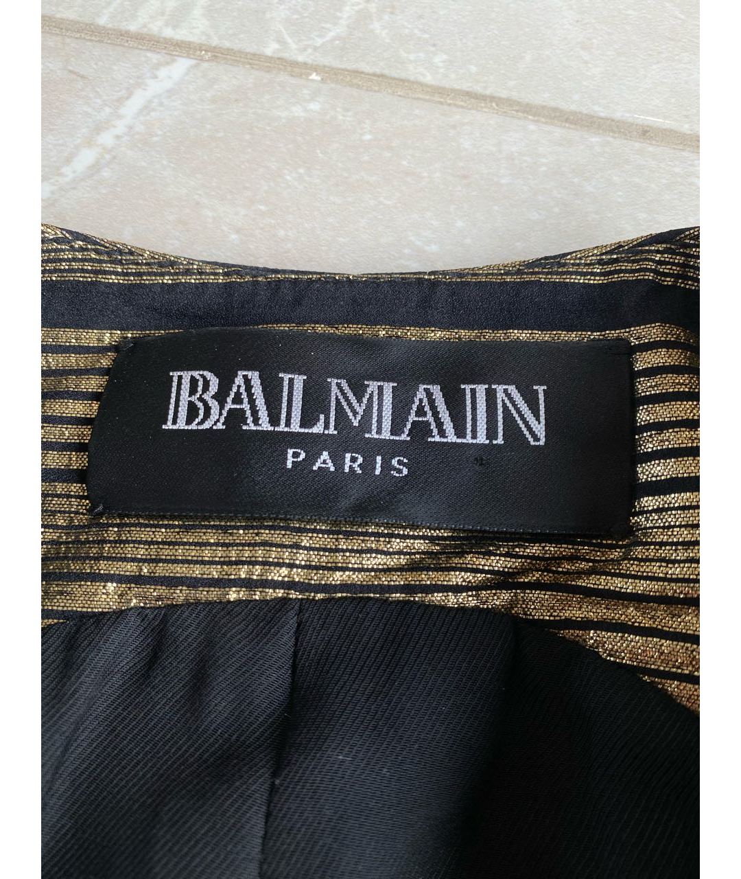 BALMAIN Золотой шелковый жакет/пиджак, фото 3