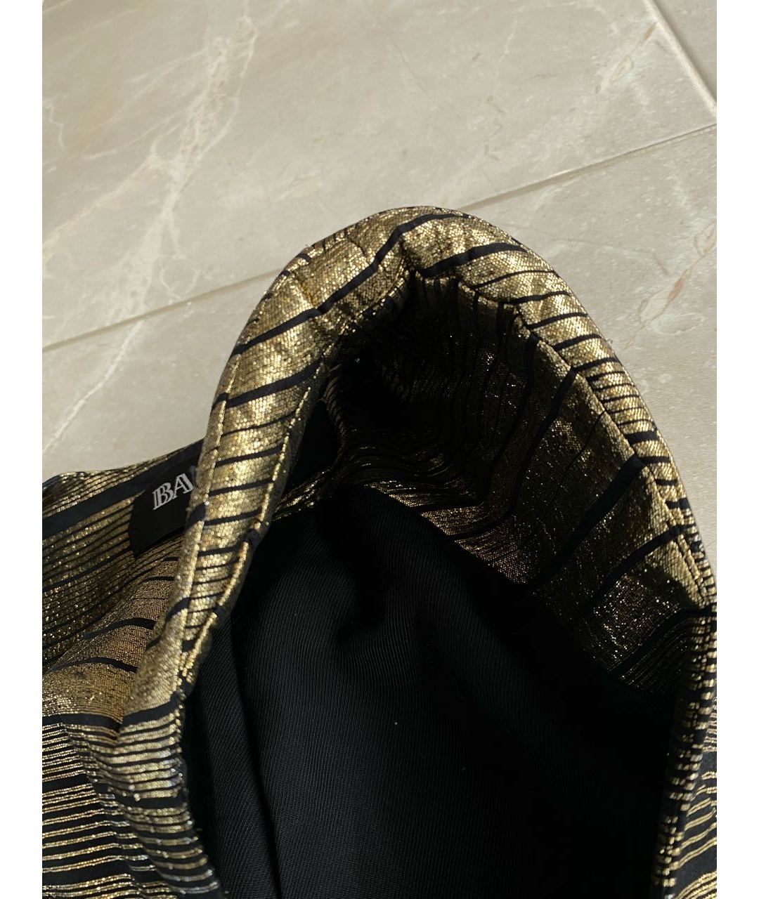 BALMAIN Золотой шелковый жакет/пиджак, фото 6