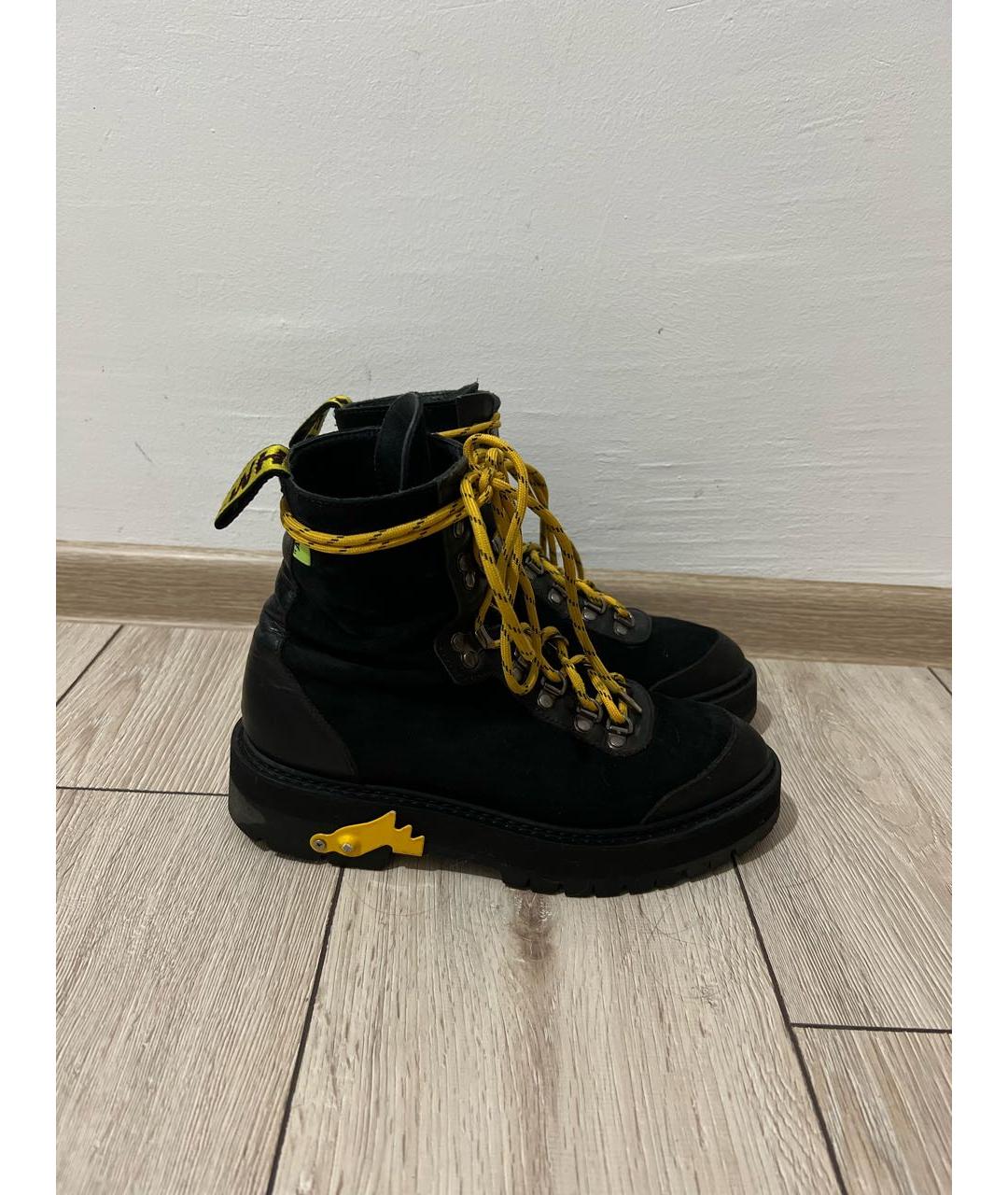 OFF-WHITE Черные замшевые ботинки, фото 9