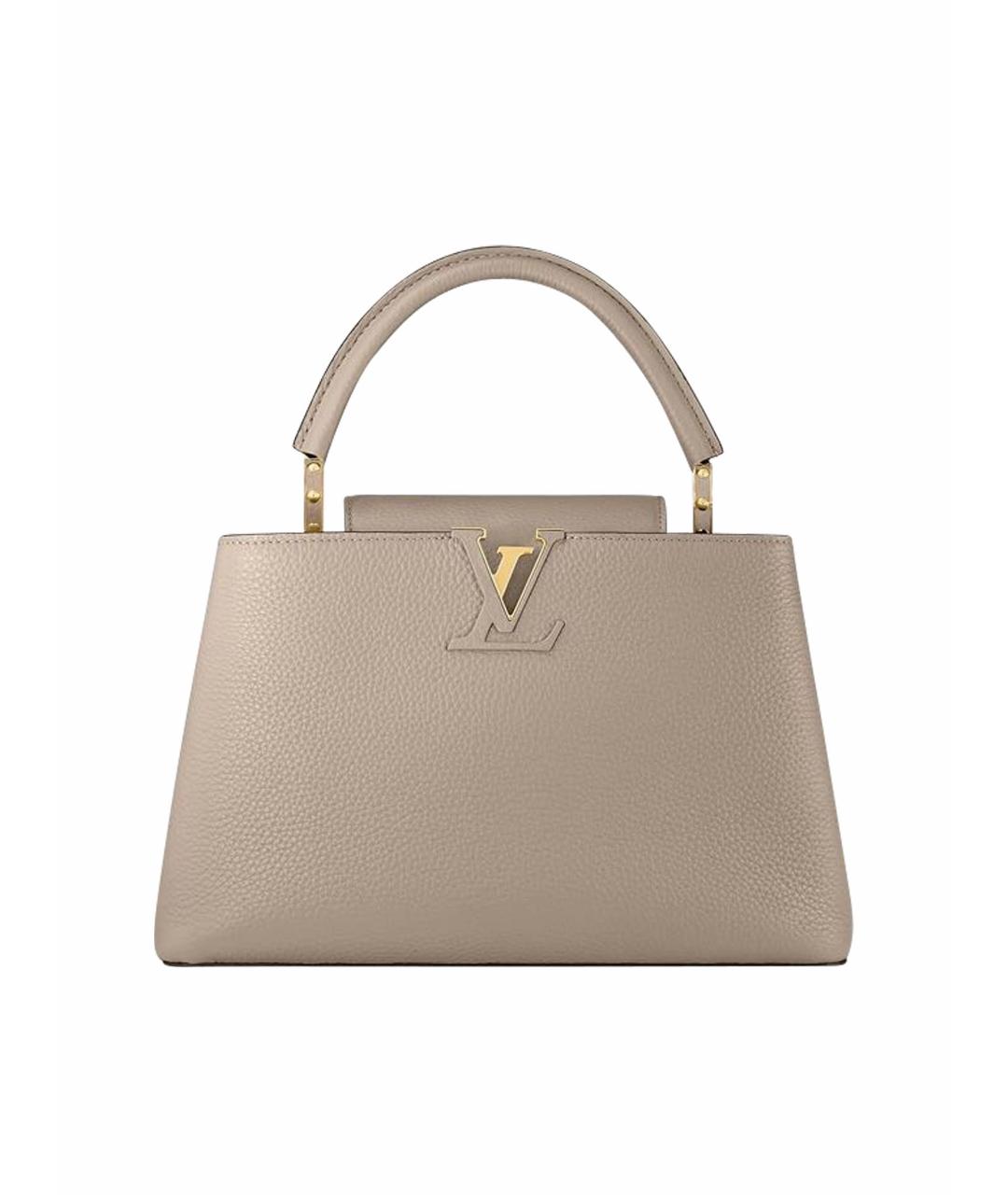 LOUIS VUITTON Бежевая кожаная сумка с короткими ручками, фото 1