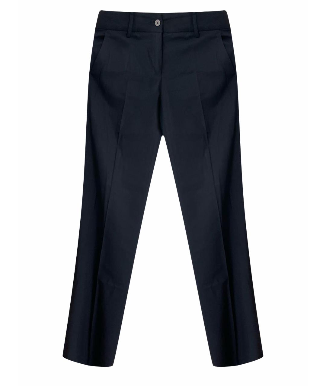 PAUL & SHARK Темно-синие шерстяные прямые брюки, фото 1