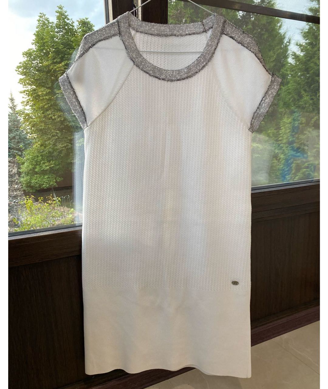 CHANEL PRE-OWNED Белое хлопковое платье, фото 5