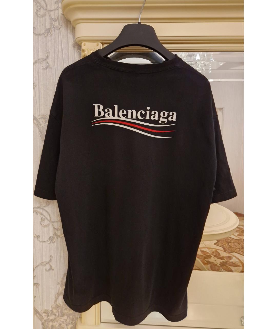 BALENCIAGA Черная хлопковая футболка, фото 5