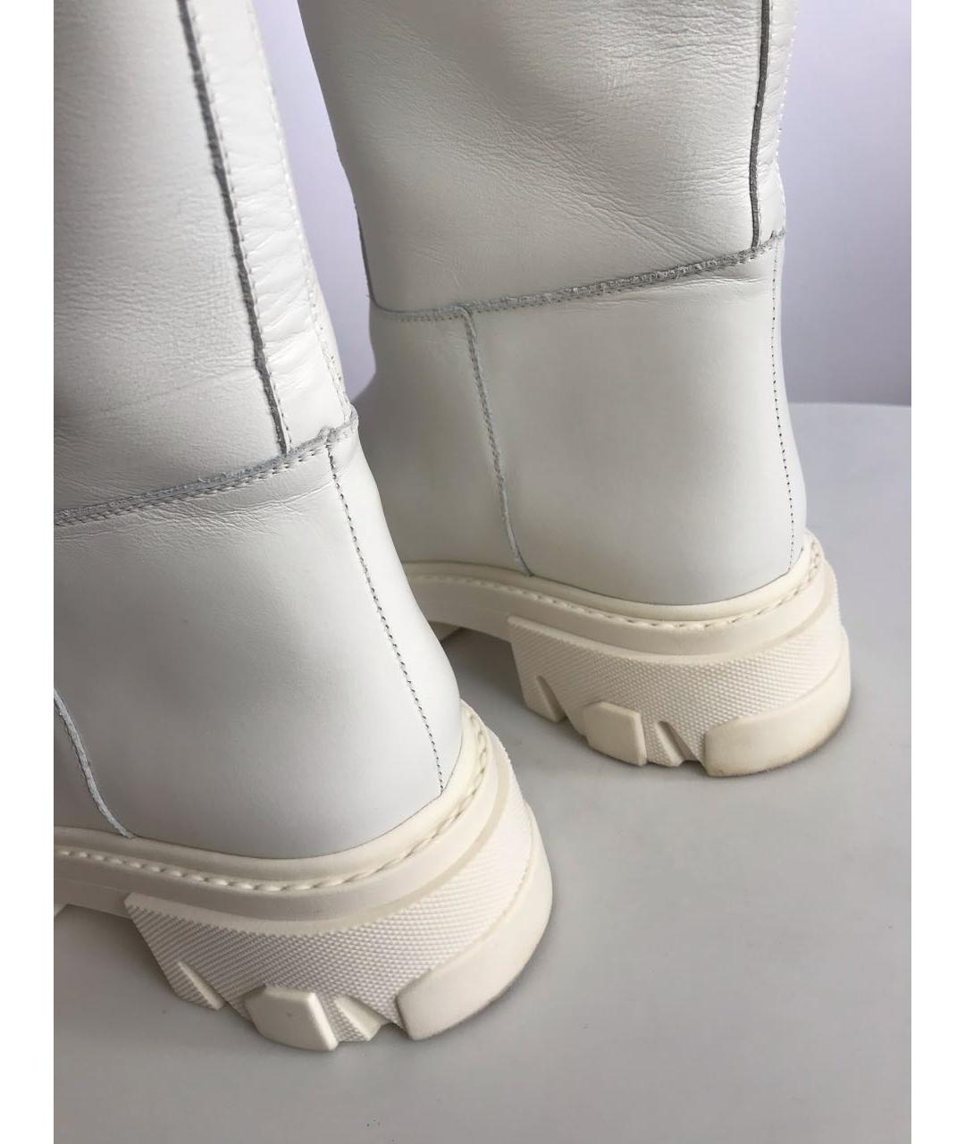 GIA COUTURE Белые кожаные сапоги, фото 4