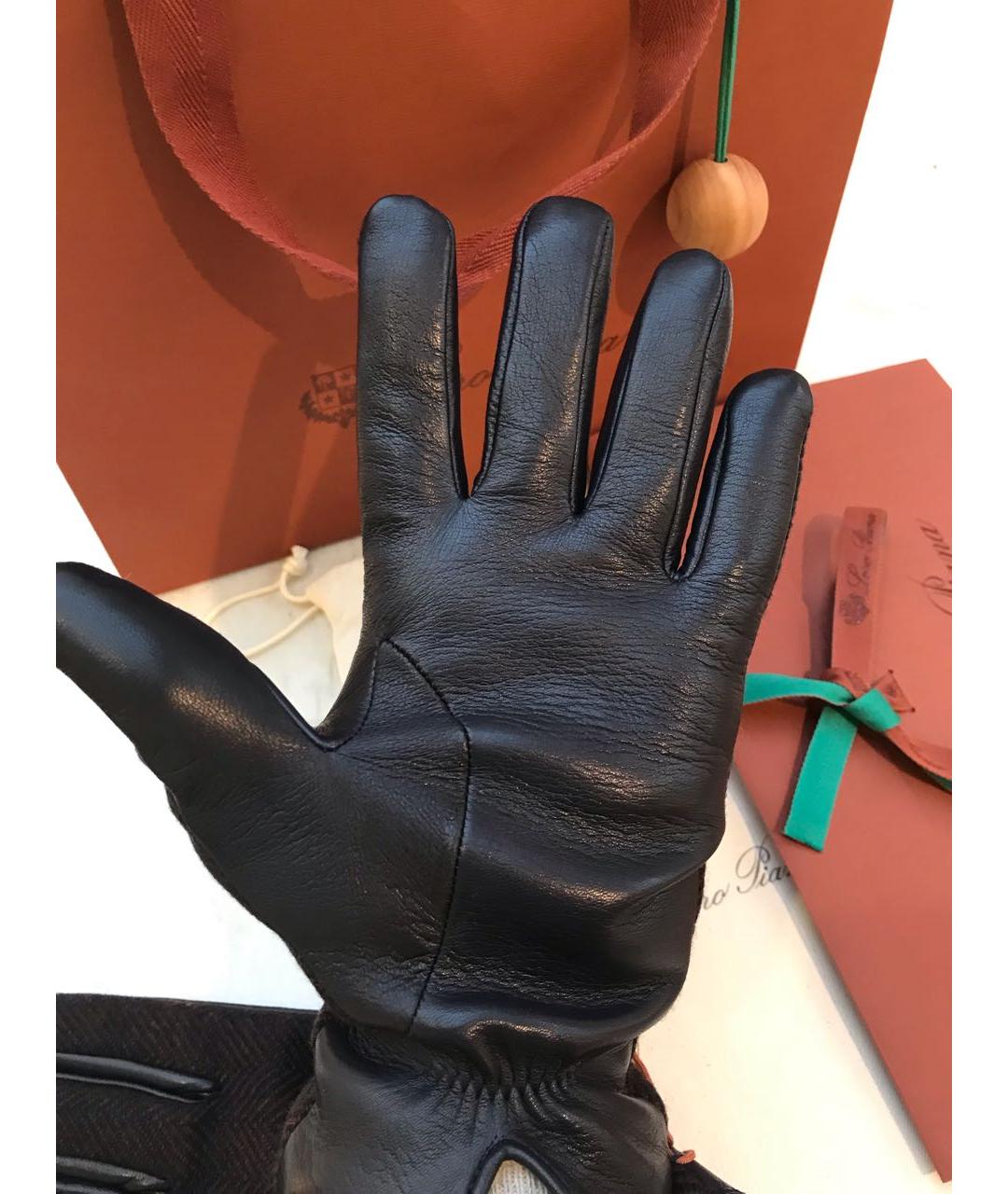 LORO PIANA Коричневые кашемировые перчатки, фото 6