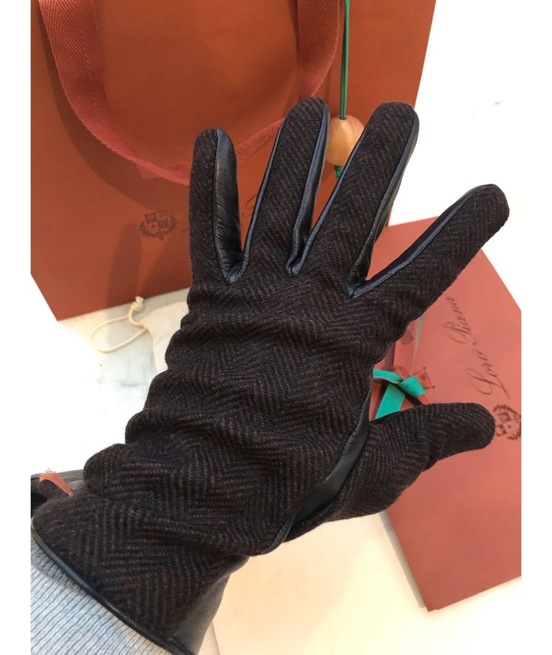 LORO PIANA Коричневые кашемировые перчатки, фото 4