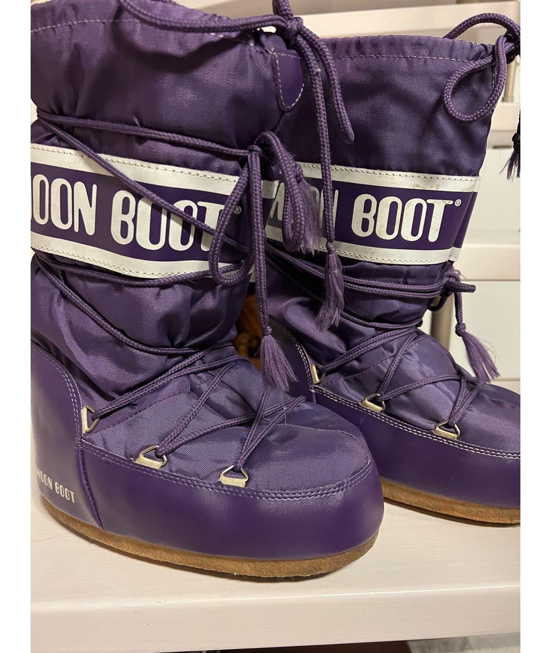 MOON BOOT Фиолетовые текстильные сапоги, фото 3