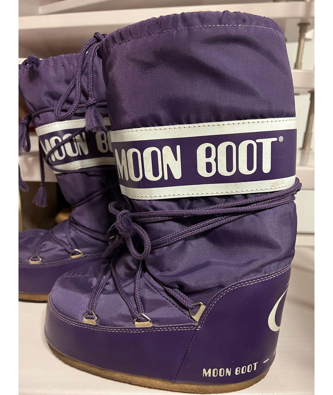 MOON BOOT Фиолетовые текстильные сапоги, фото 4