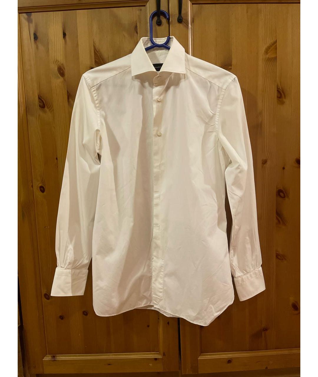 ERMENEGILDO ZEGNA Белая хлопковая классическая рубашка, фото 3