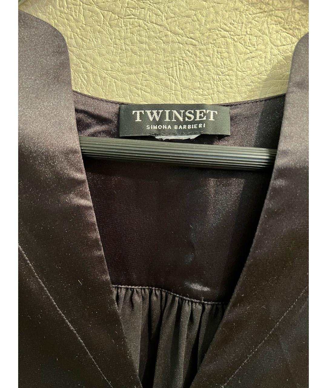 TWIN-SET Черное полиэстеровое платье, фото 4