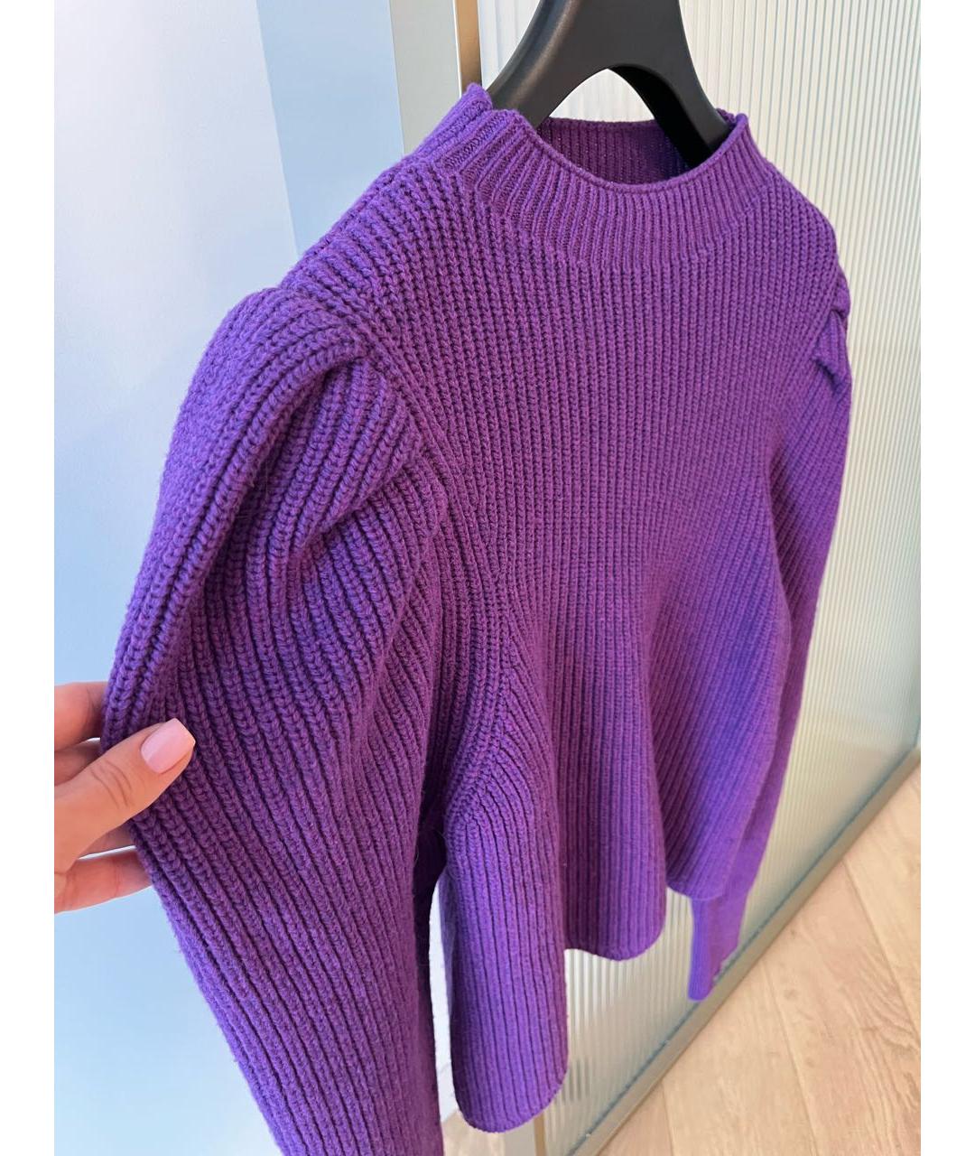 SANDRO Фиолетовый шерстяной джемпер / свитер, фото 4