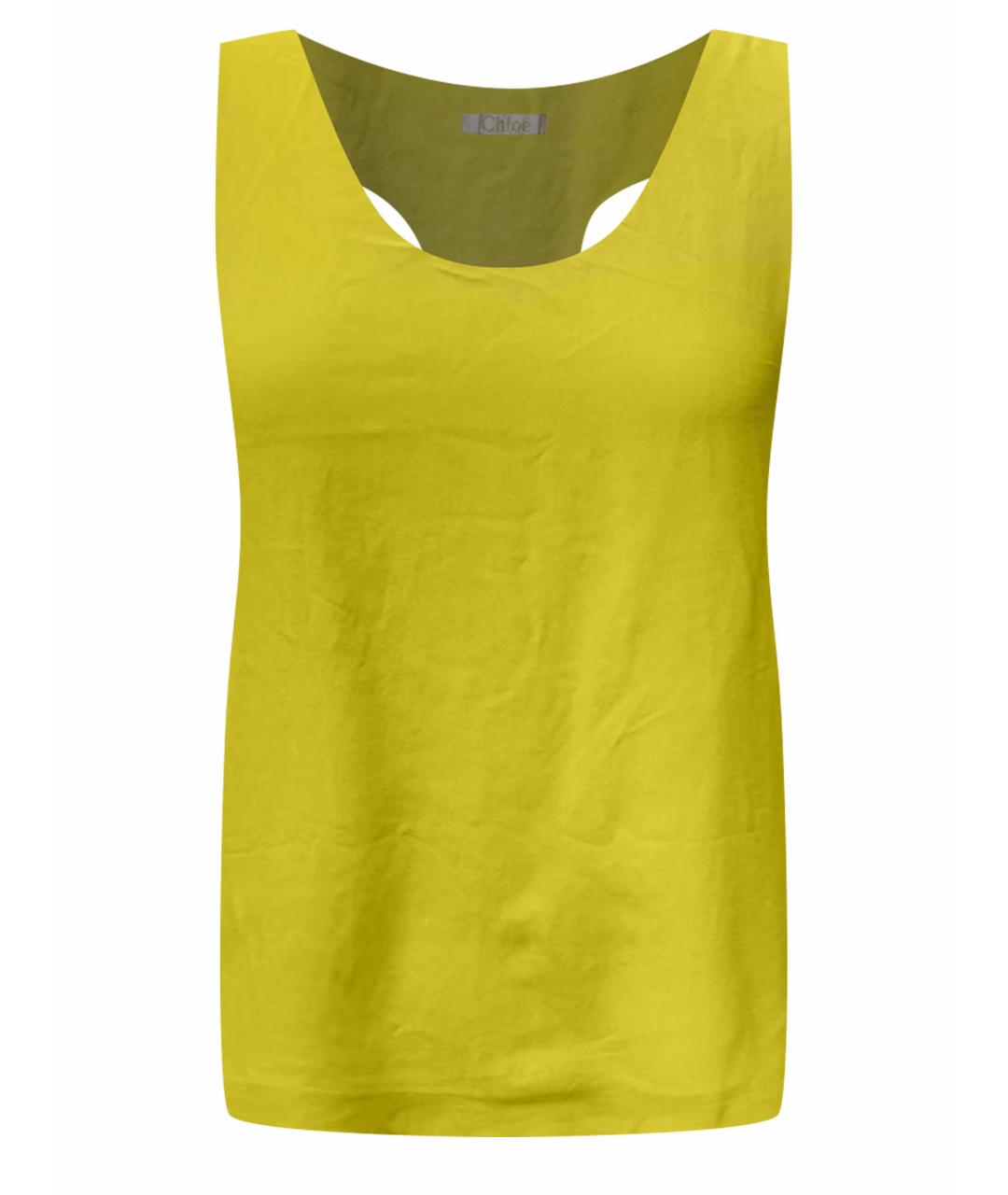 CHLOE Желтая шелковая блузы, фото 1