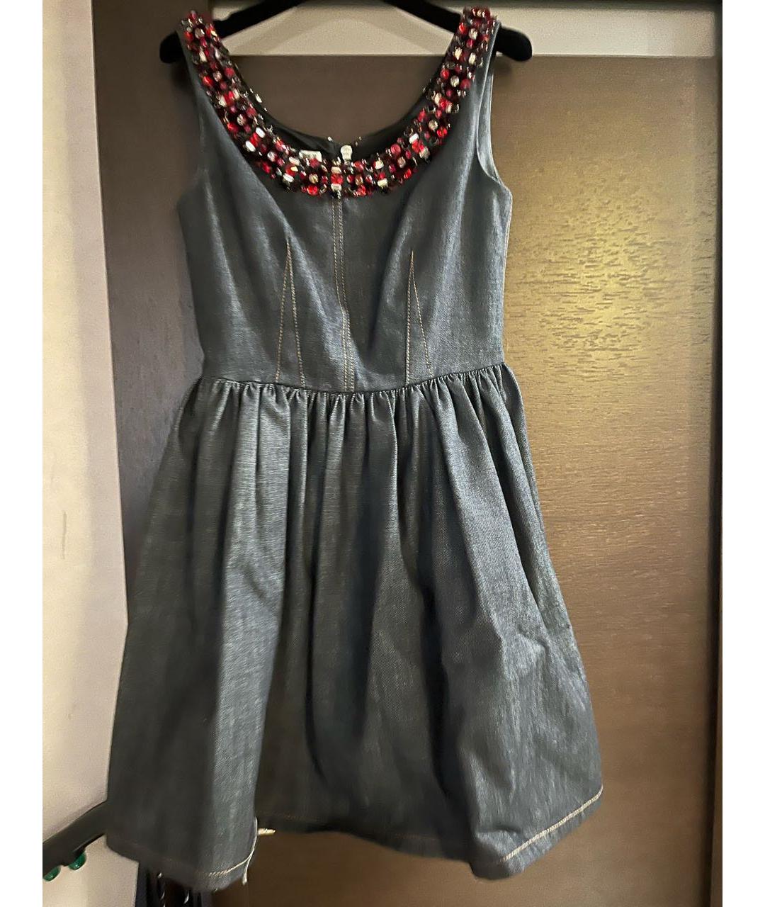 MIU MIU Синее деним коктейльное платье, фото 4