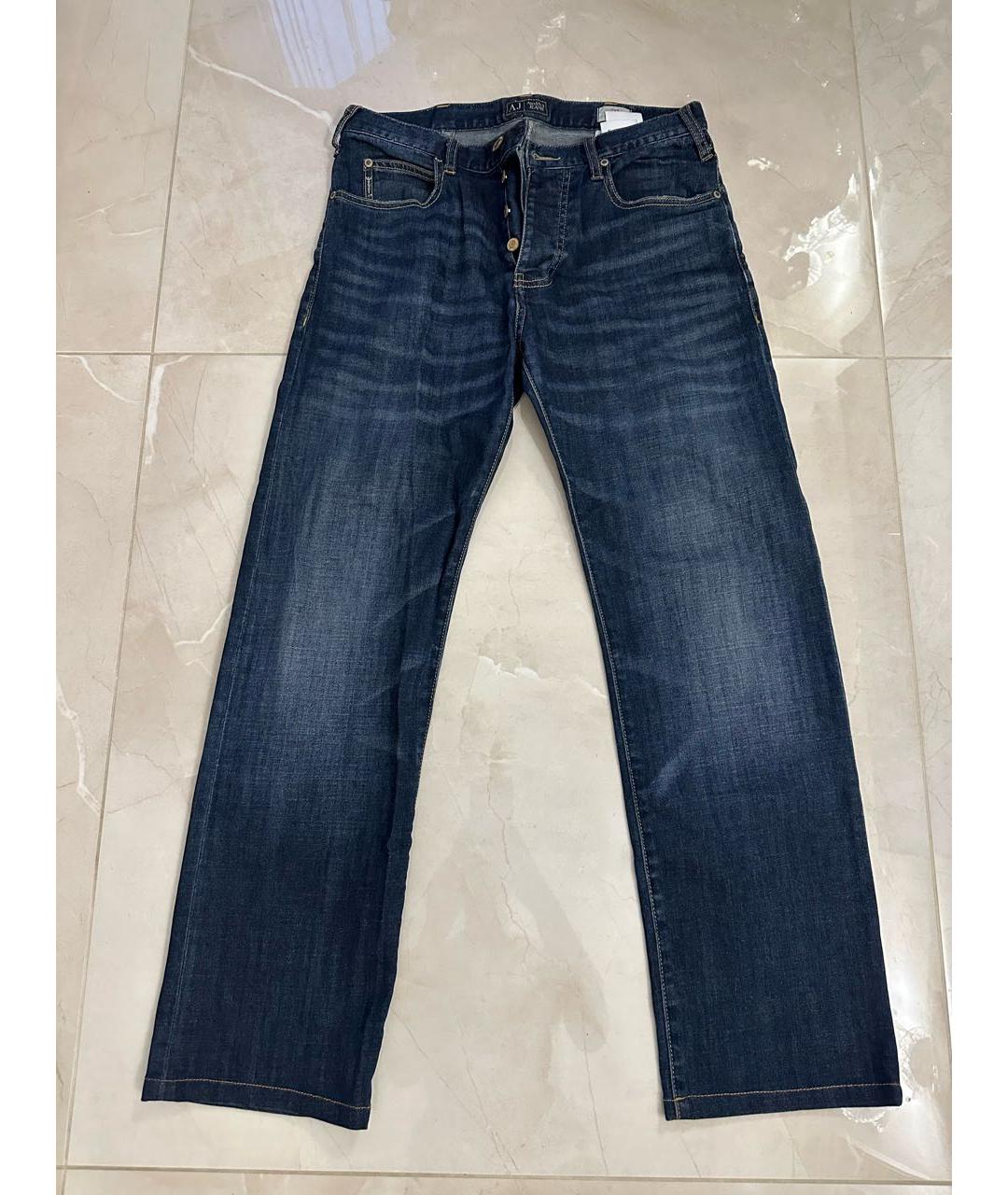 ARMANI JEANS Синие хлопковые джинсы, фото 4