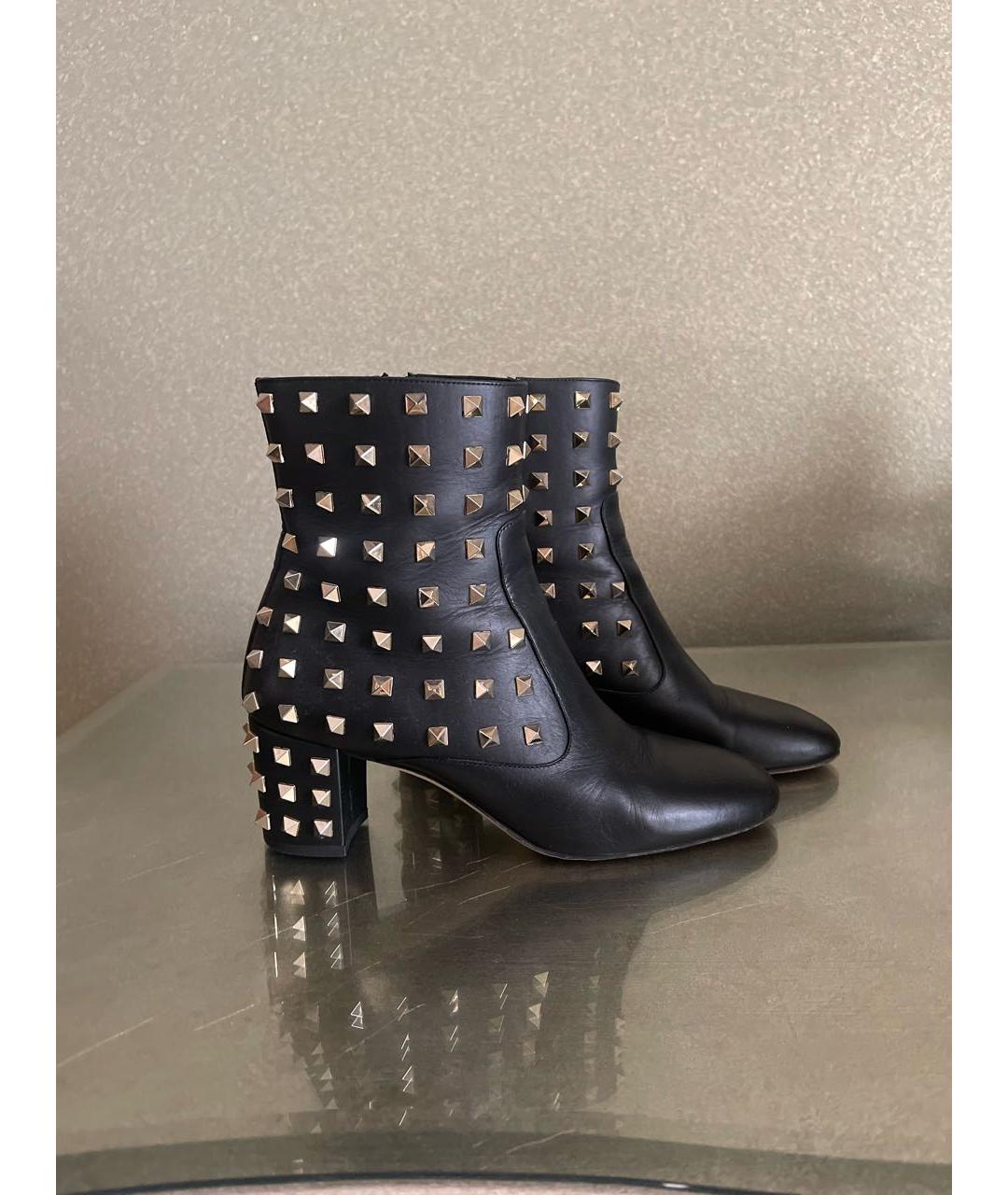 VALENTINO Черные кожаные полусапоги, фото 4