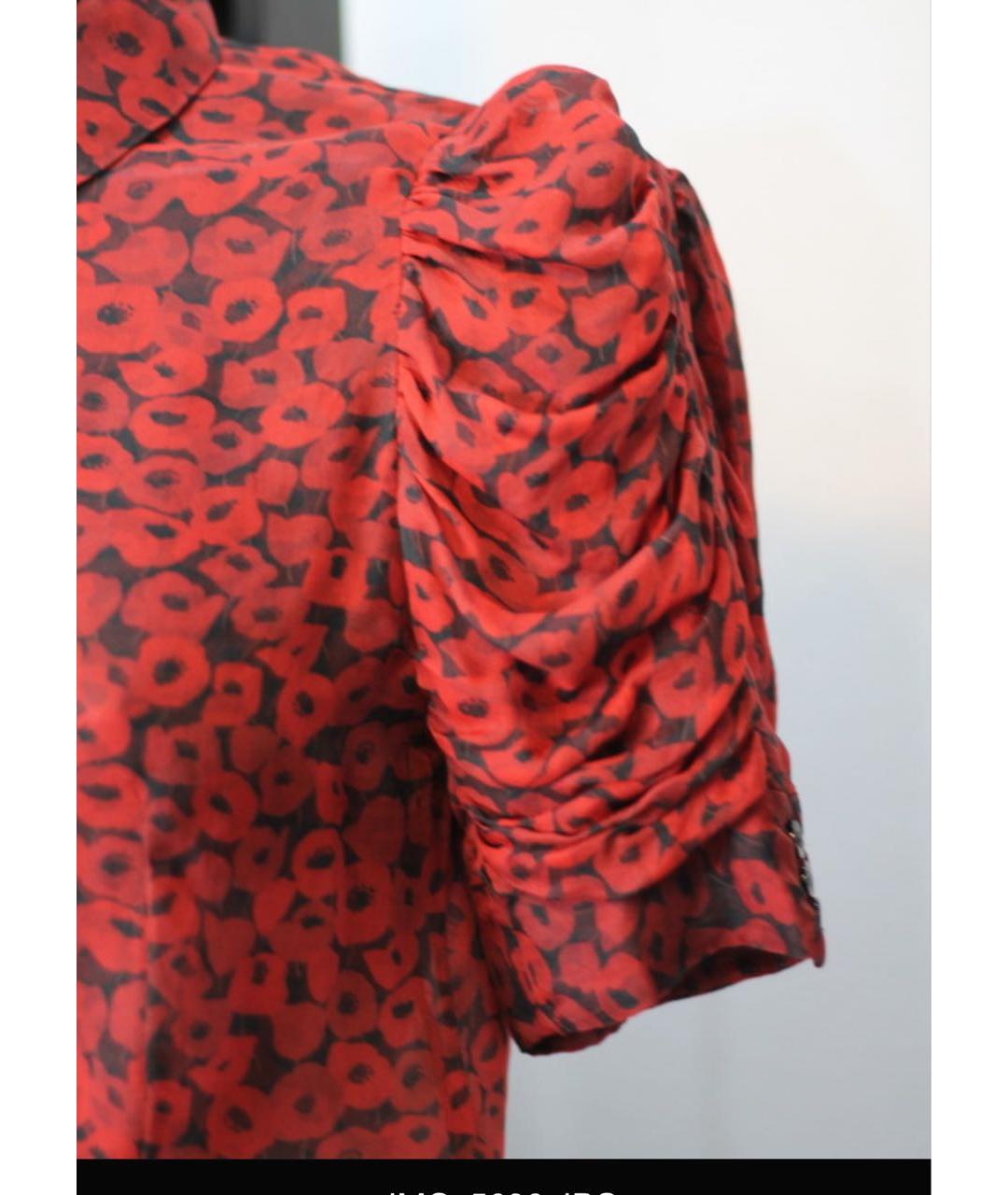 SAINT LAURENT Красная шелковая блузы, фото 4