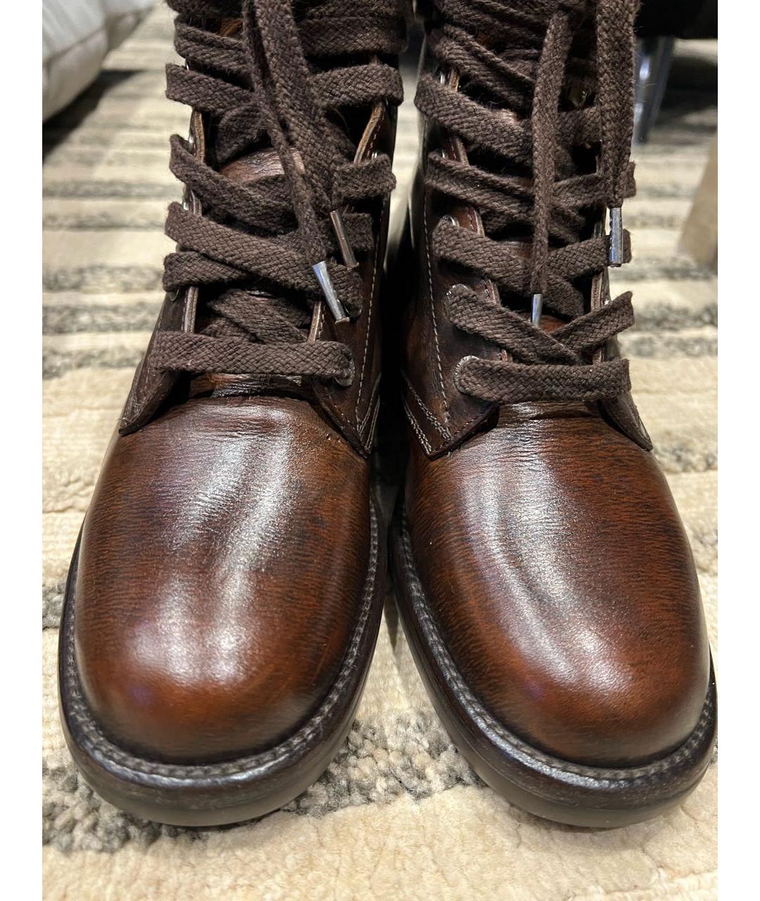 CHANEL Коричневые кожаные ботинки, фото 3