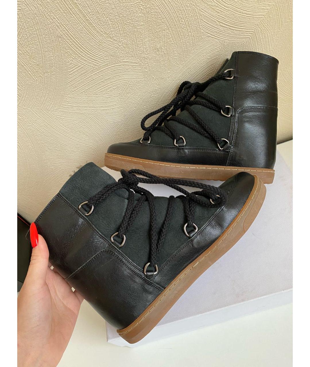 ISABEL MARANT Черные кожаные ботинки, фото 7