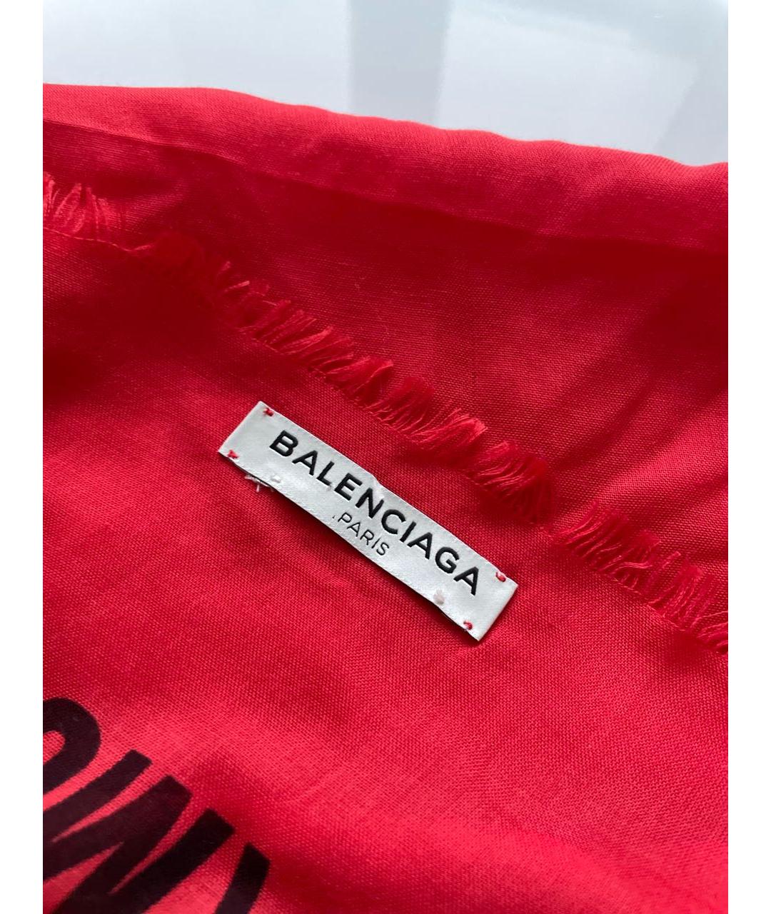 BALENCIAGA Красный шелковый платок, фото 3