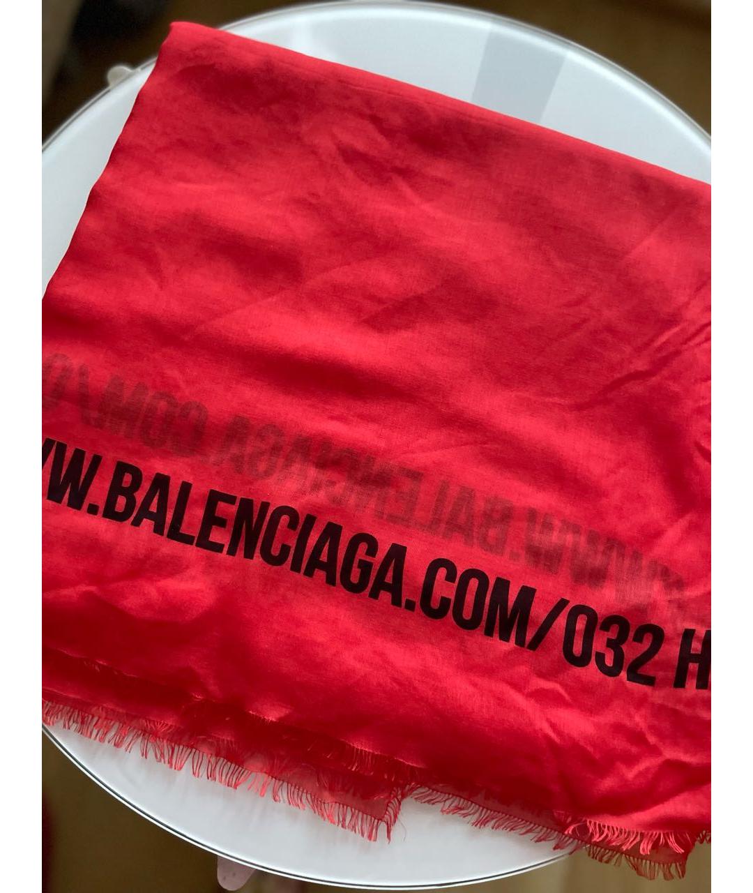 BALENCIAGA Красный шелковый платок, фото 5