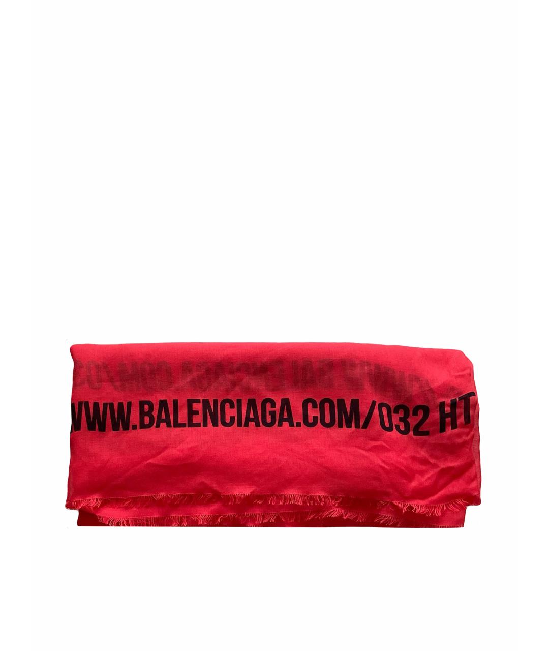 BALENCIAGA Красный шелковый платок, фото 1