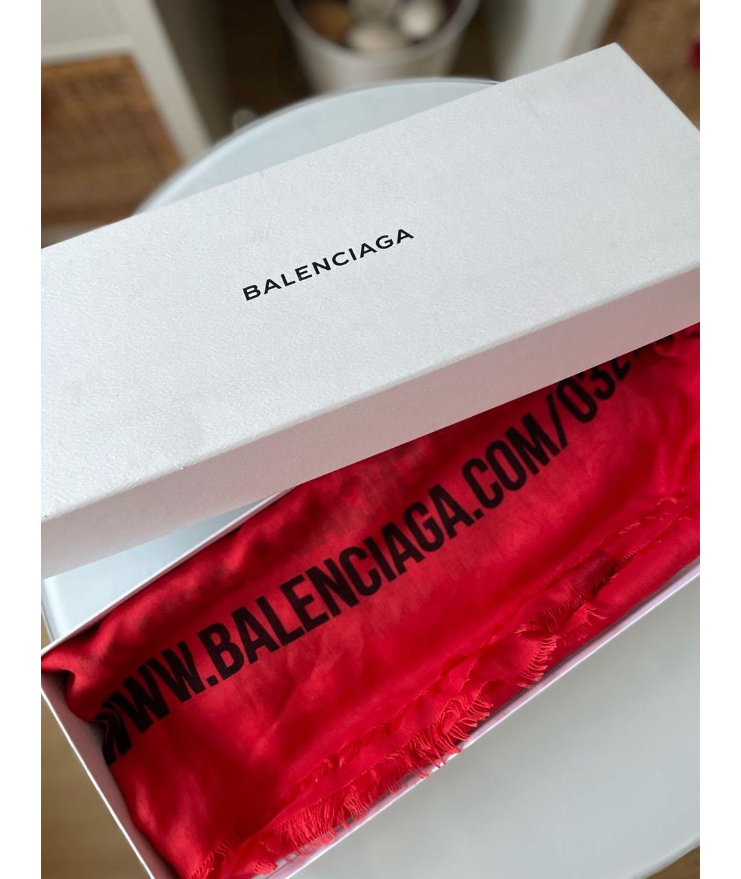BALENCIAGA Красный шелковый платок, фото 4