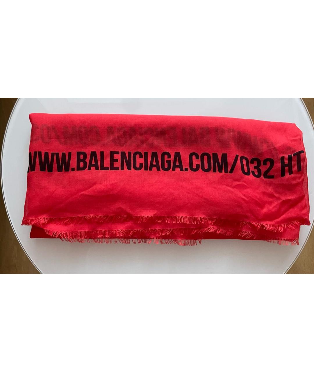 BALENCIAGA Красный шелковый платок, фото 6