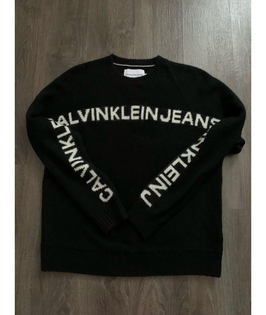 CALVIN KLEIN Черный шерстяной джемпер / свитер, фото 4