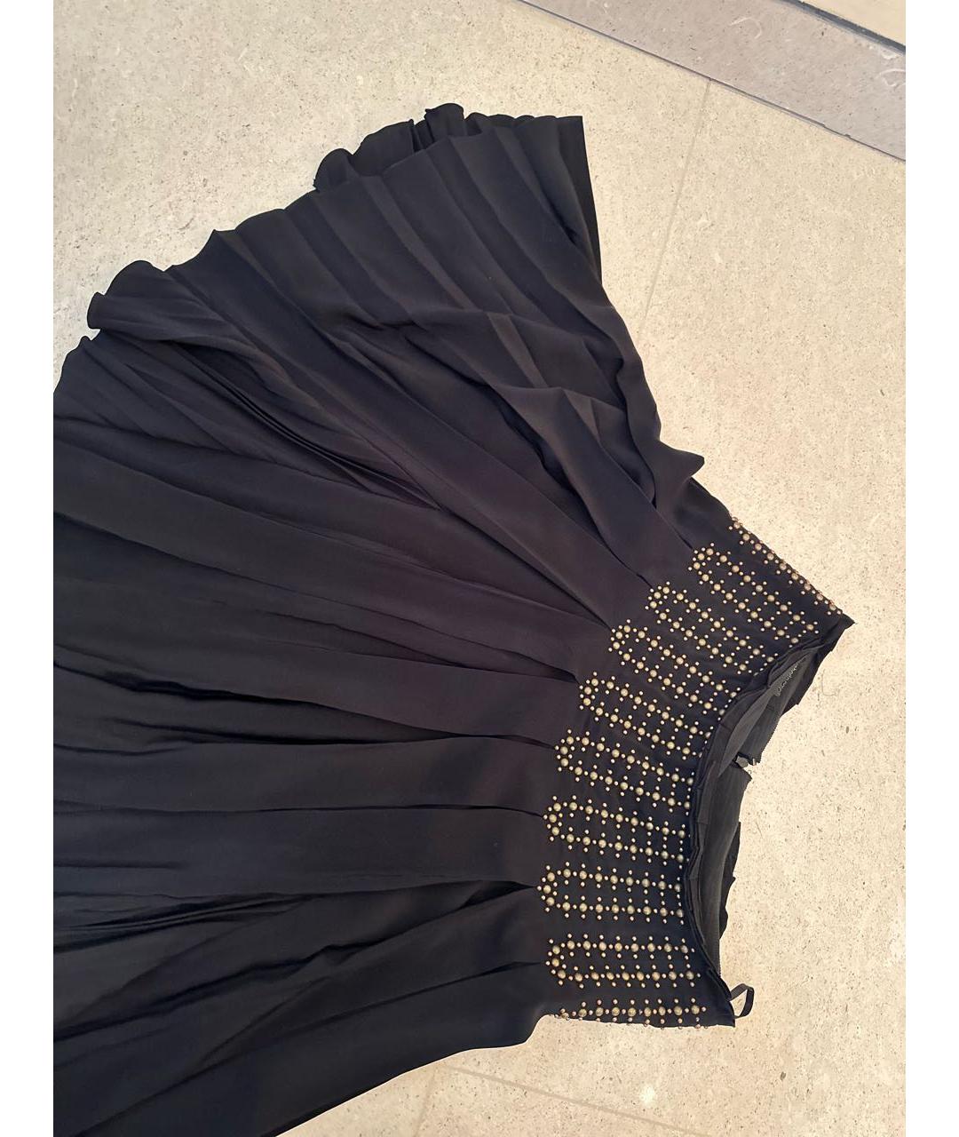 ROBERTO CAVALLI Черная шелковая юбка миди, фото 4