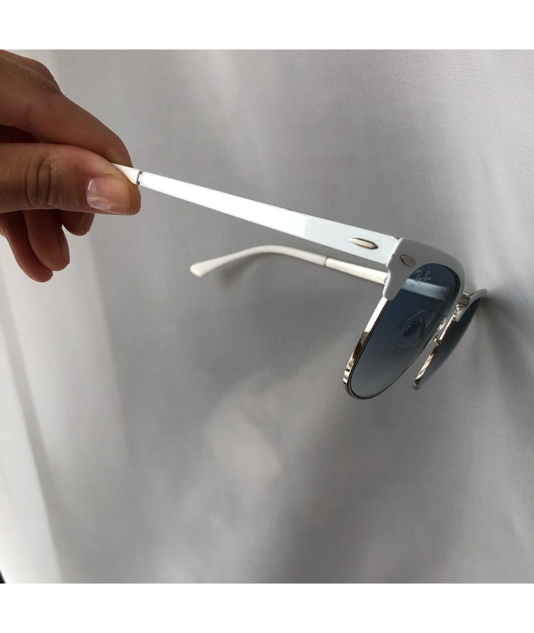 RAY BAN Белые металлические солнцезащитные очки, фото 2