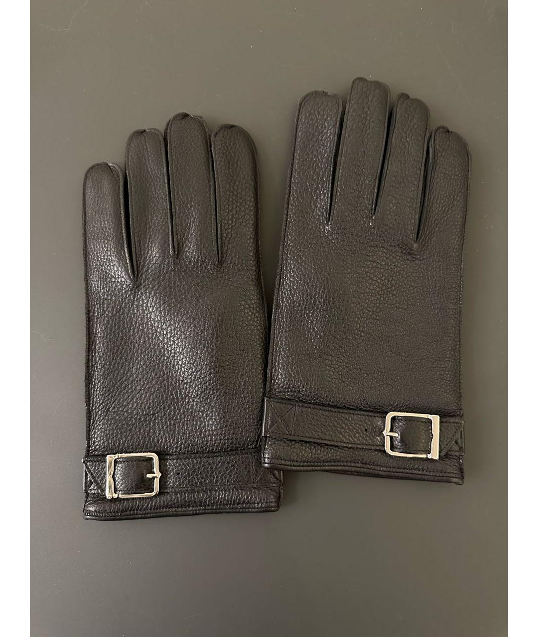 CORNELIANI Черные кожаные перчатки, фото 6