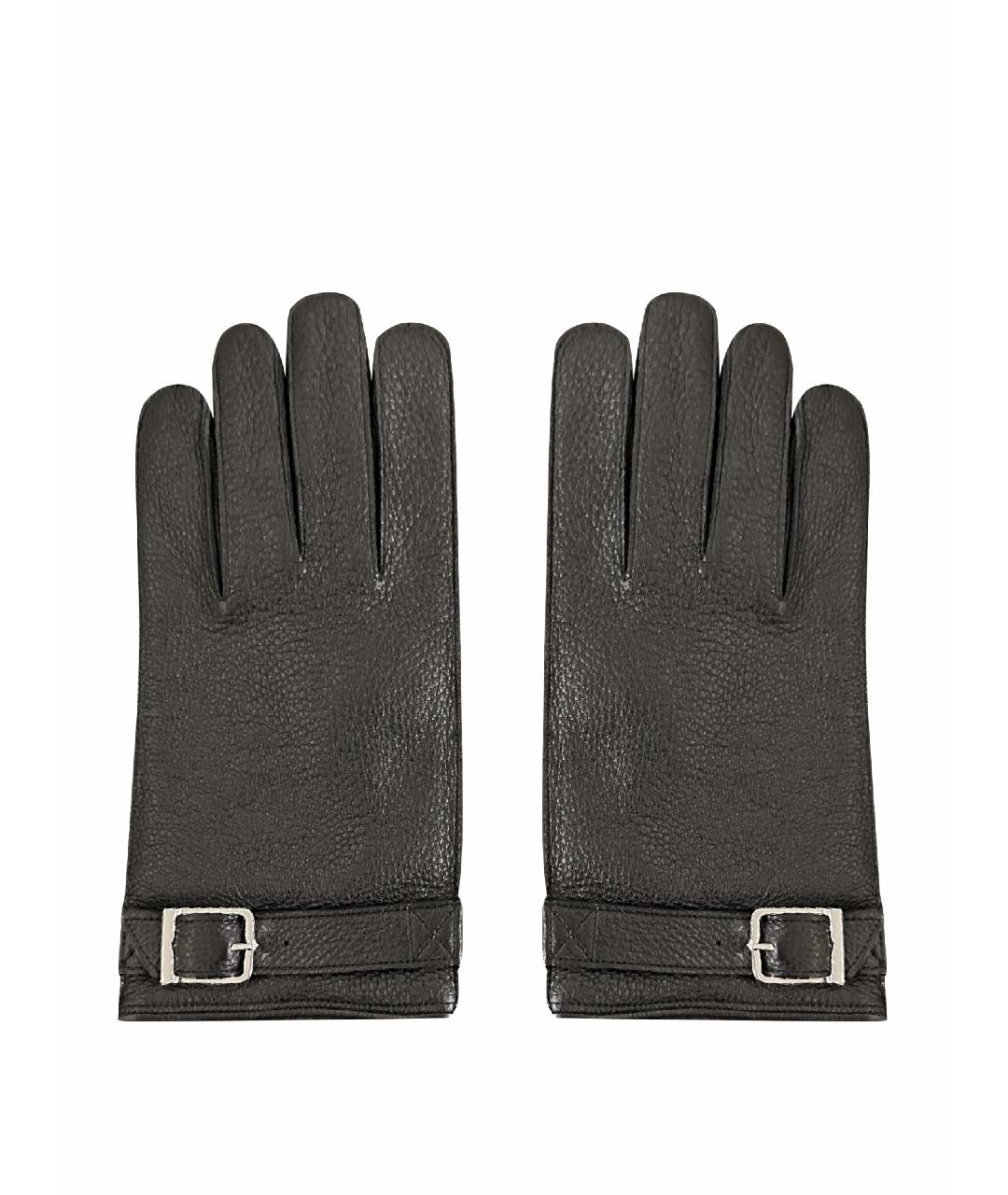 CORNELIANI Черные кожаные перчатки, фото 1