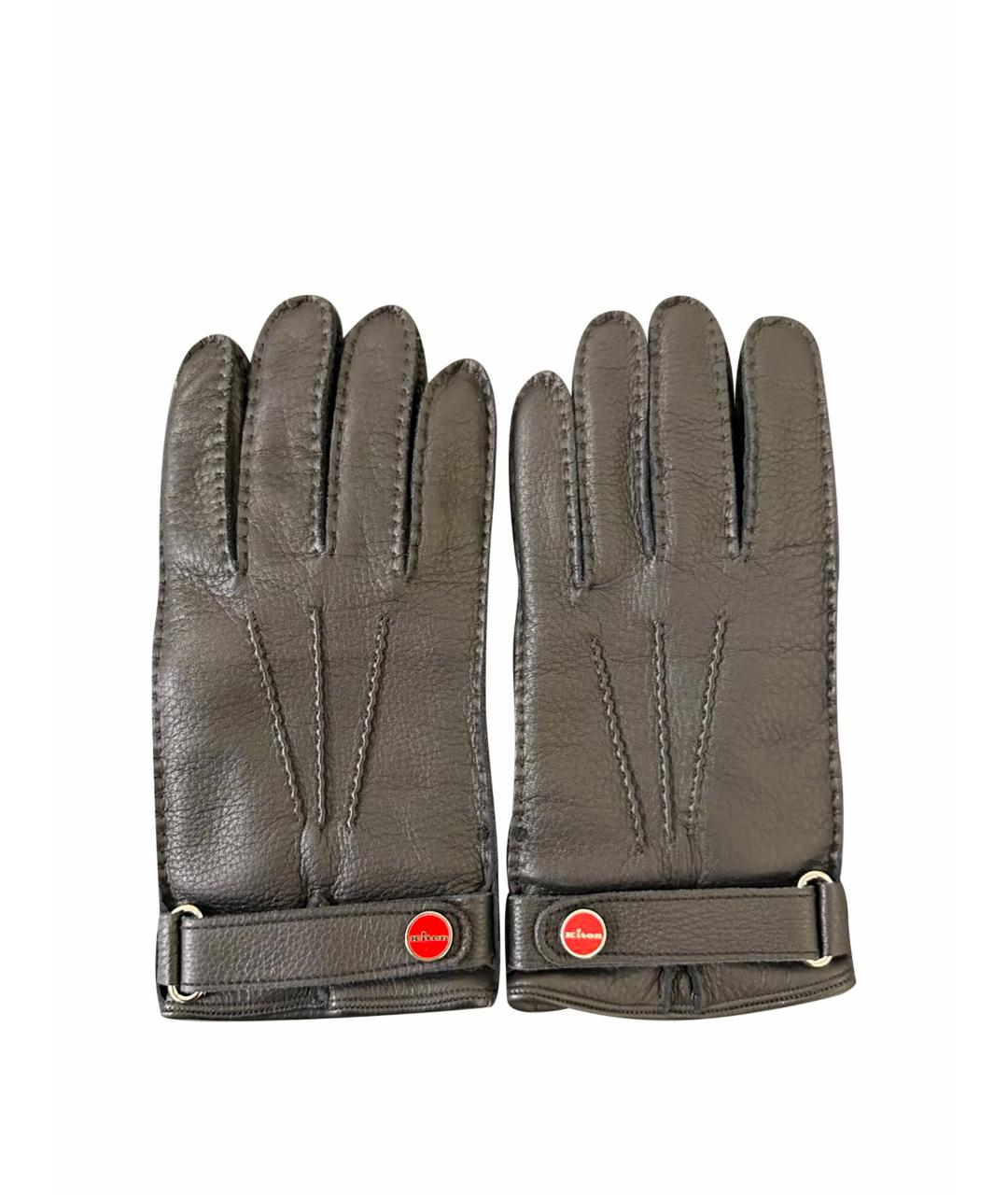 KITON Черные кожаные перчатки, фото 1