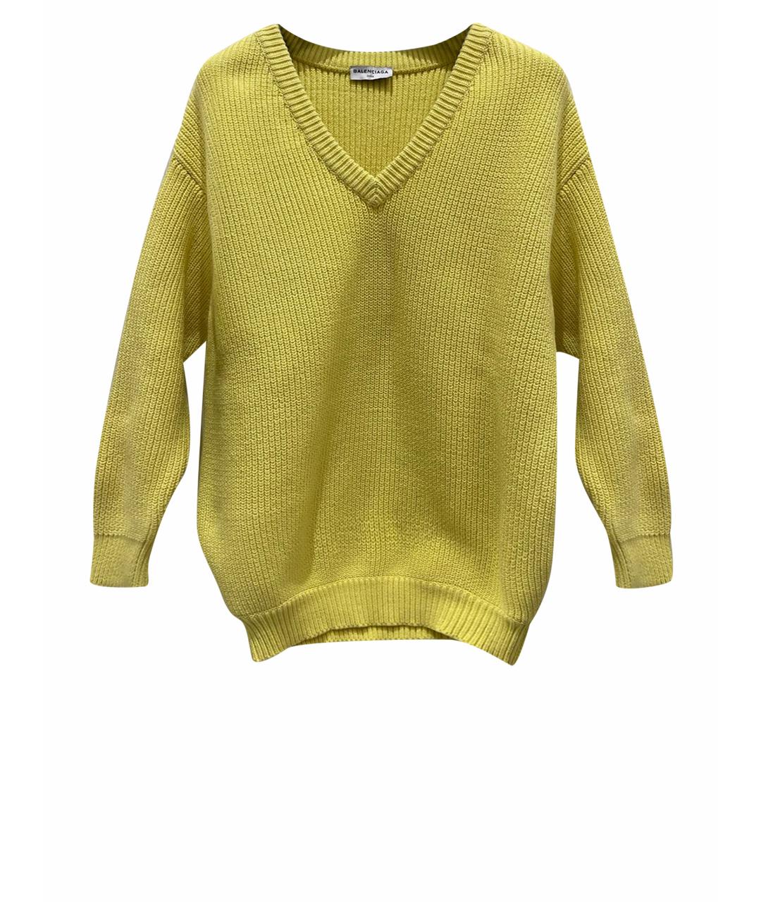 BALENCIAGA Желтый хлопковый джемпер / свитер, фото 1