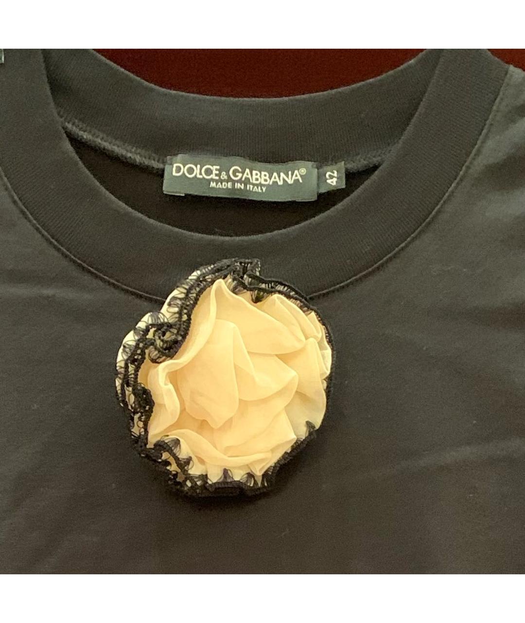 DOLCE&GABBANA Черная хлопковая майка, фото 4