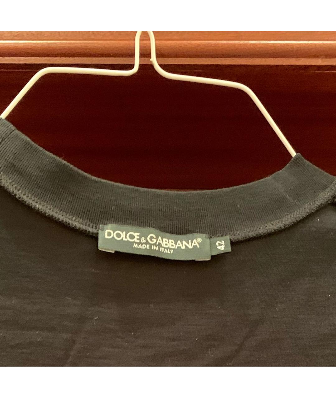 DOLCE&GABBANA Черная хлопковая майка, фото 3