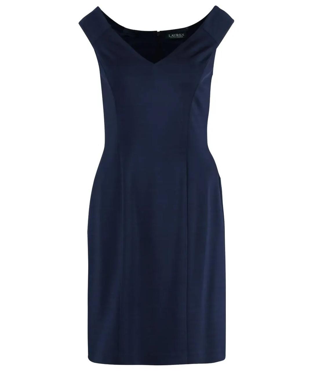 RALPH LAUREN Темно-синее вискозное коктейльное платье, фото 1