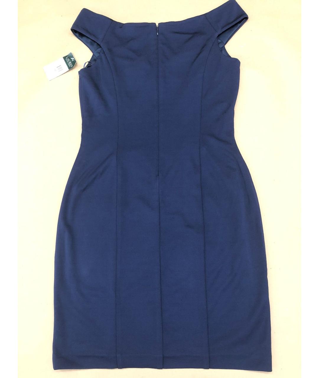 RALPH LAUREN Темно-синее вискозное коктейльное платье, фото 2