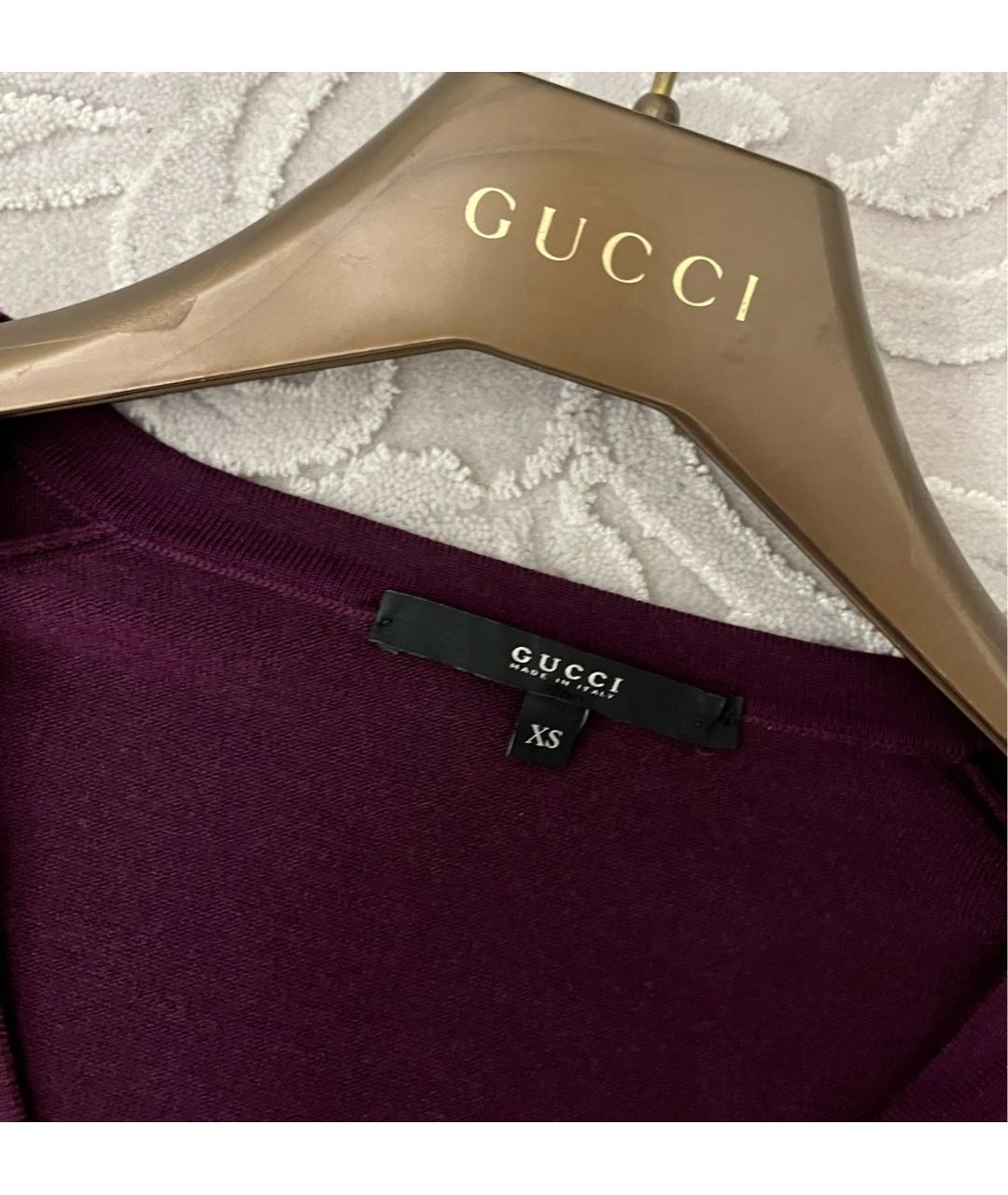 GUCCI Бордовый кашемировый джемпер / свитер, фото 3