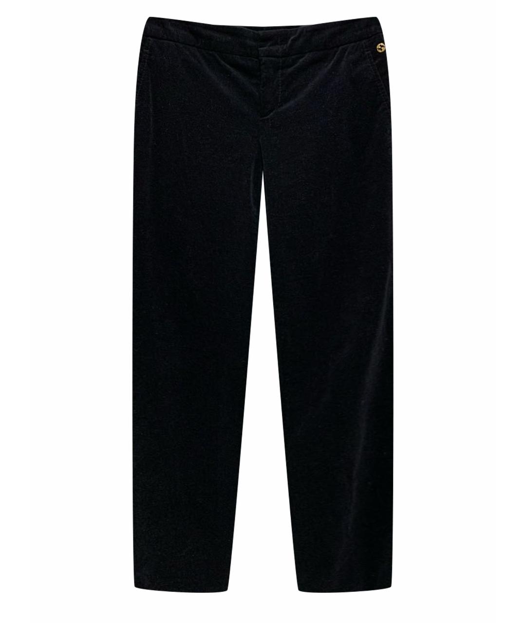 GUCCI Темно-синие велюровые брюки узкие, фото 1