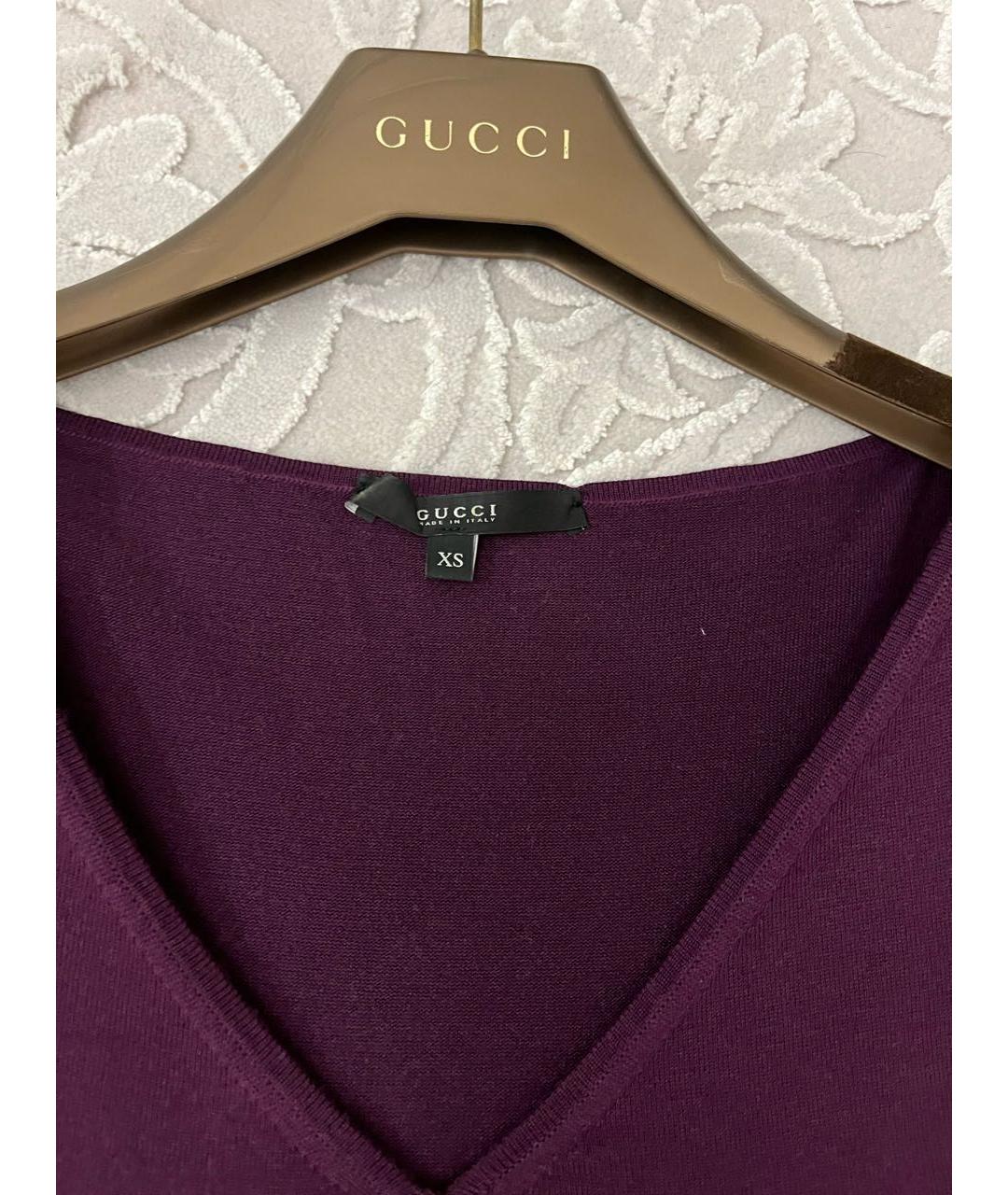 GUCCI Бордовая хлопко-эластановая майка, фото 3